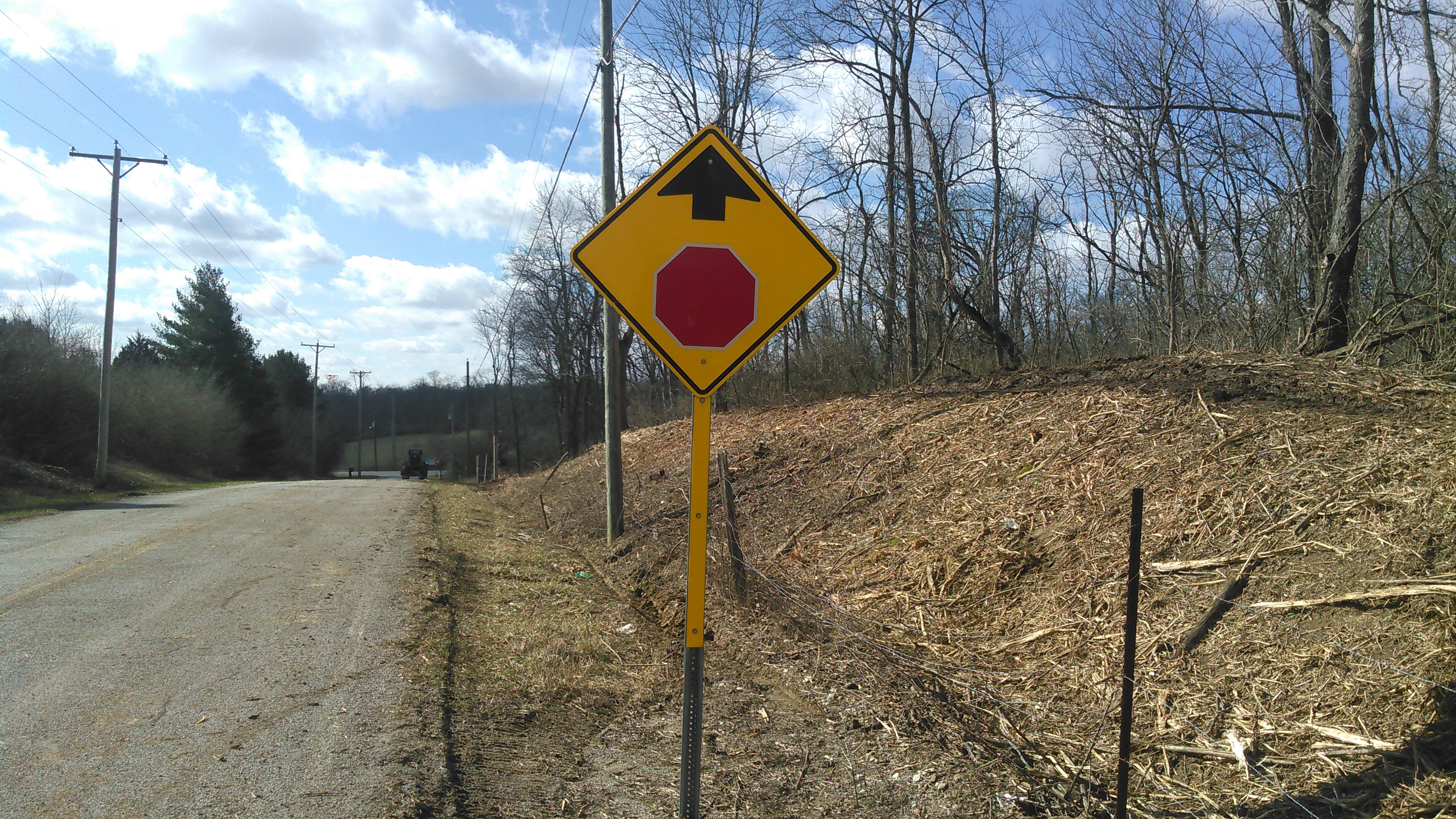 Herbicide application on roadside in dayton, ohio